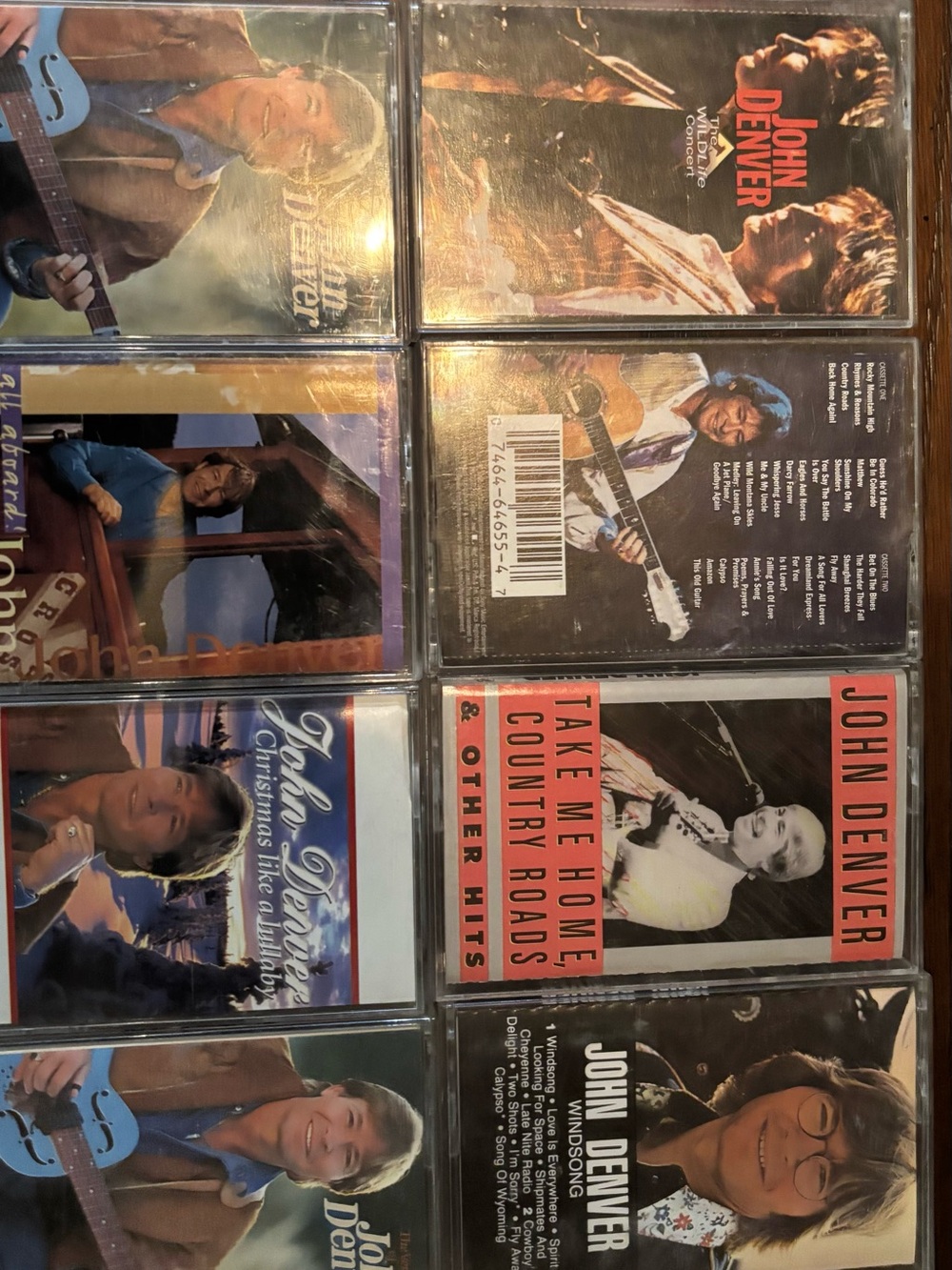John Denver Vintage Cassette Tape Lot of 8 Wildlife Concert Windsong Greatest Hi